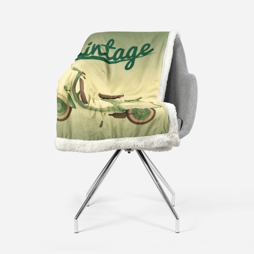 PLAID FLEECE blanket sherpa fantasy hd VESPA VINTAGE