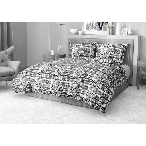 DUVET COVER WRITTEN Modern in soft Microfiber Made in Italy