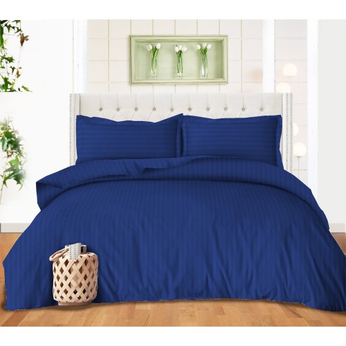 DUVET COVER SATELLO Striped in SOLID COLOR Blue Double cm. 250x200 mm