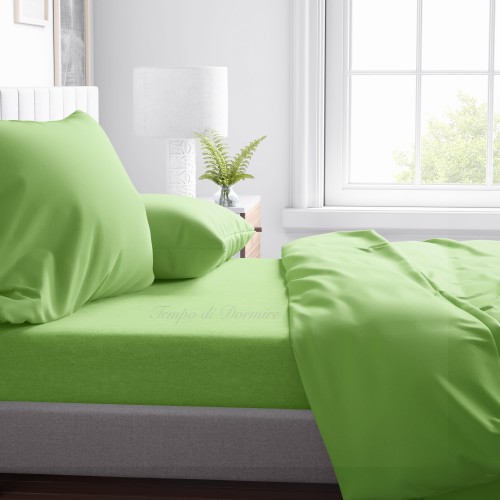 DRAP SERTI EN MICROFIBRE SOUPLE SOLID COLOR ACID GREEN Double 2 CARRÉS sans repassage