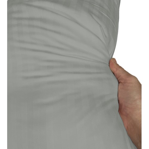 DUVET COVER SATELLO Striped in SOLID COLOR Light Grey Double cm. 250x200 mm