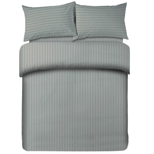 DUVET COVER Rasatello rayé en couleur unie Gris clair Double cm. 250x200