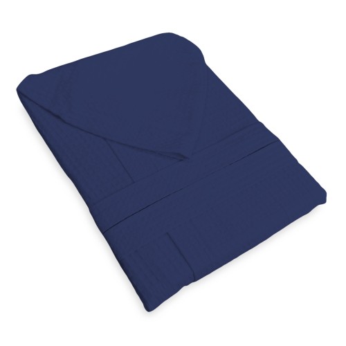 ACCAPPATOIO Nido Ape BEE© in Puro cotone con Cappuccio da Adulto BLU SCURO