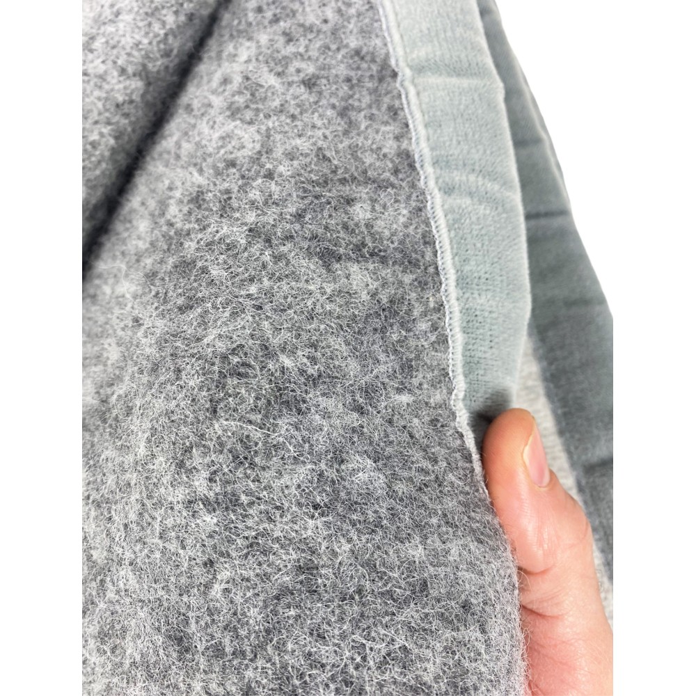 COUVERTURE BICOLOR en vraie pure laine vierge douce et chaude GREY Melange