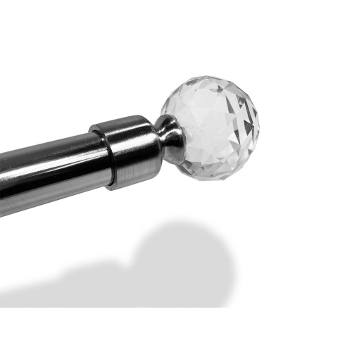 STEEL ROD for adjustable CURTAIN DIAMETER 19 MM. Complete with RINGS mod. Diamond