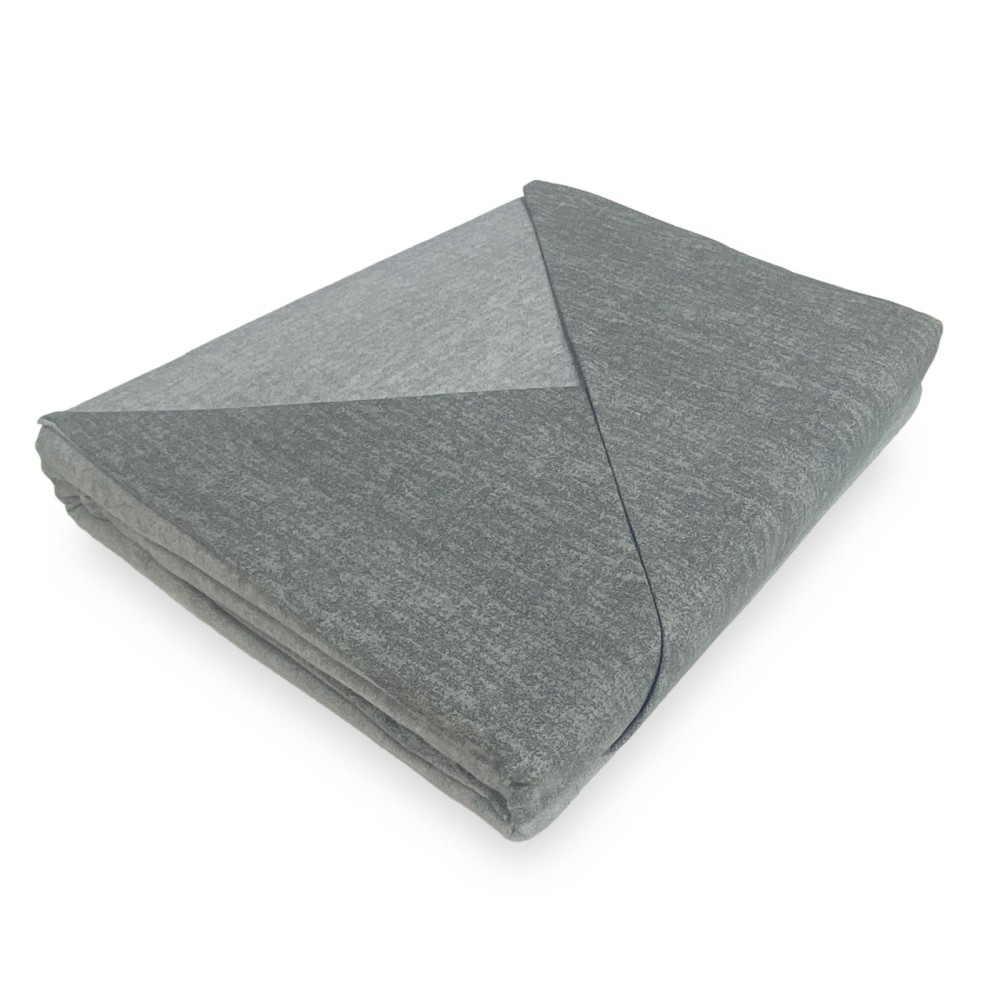 BETTBEZUG AUS FLANELLATO ZWEIFARBIGER GRAUER FLANELLATO AUS REINER BAUMWOLLE