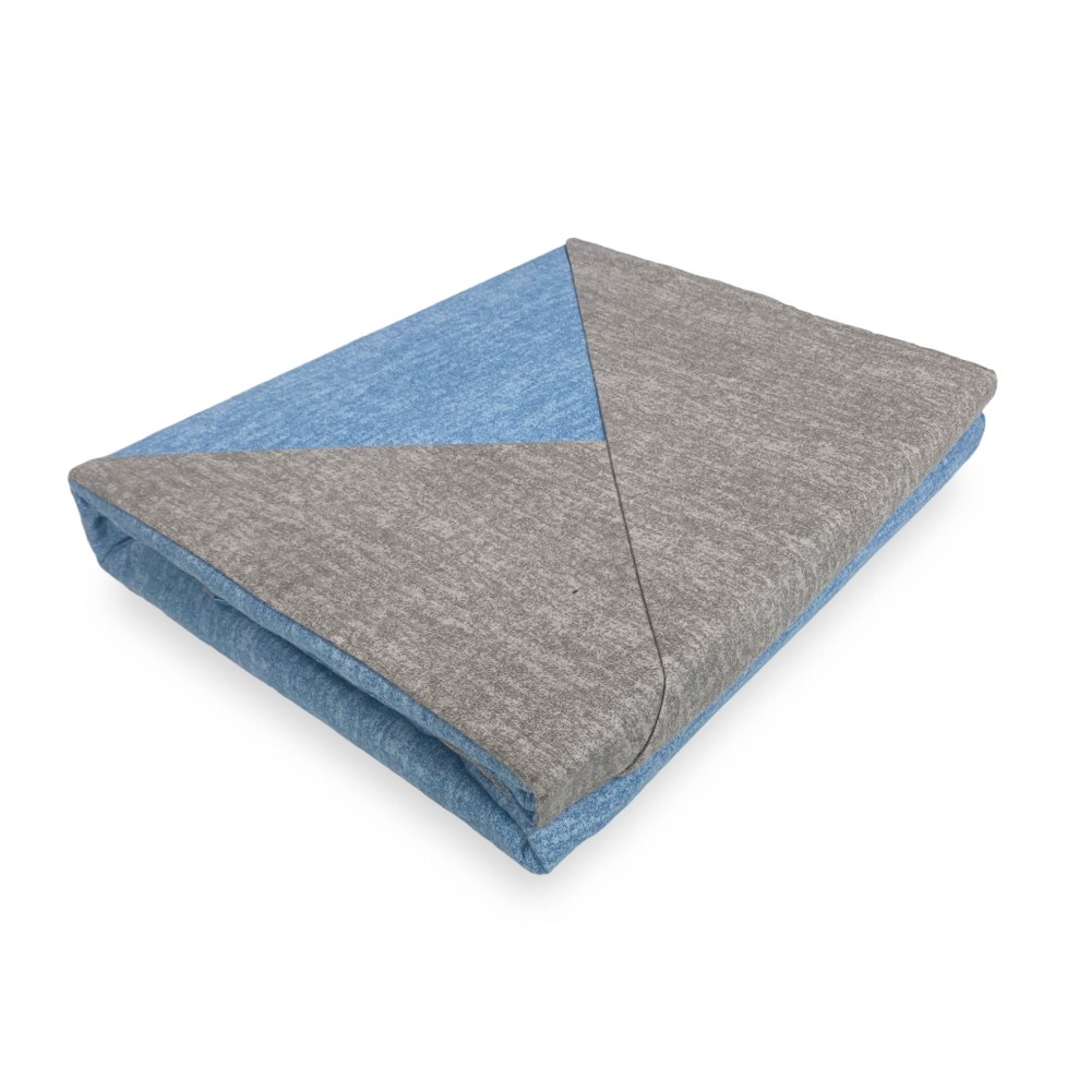 Bettbezug aus FLANELLATO TWO-TONE Flanell aus reiner Baumwolle in Grau und Blau