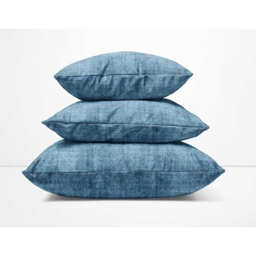 Federe per Cuscino ARREDO VELVET BLU in Morbido tessuto Vellutato Antimacchia cm. 40 - 50 - 60 Made in Italy