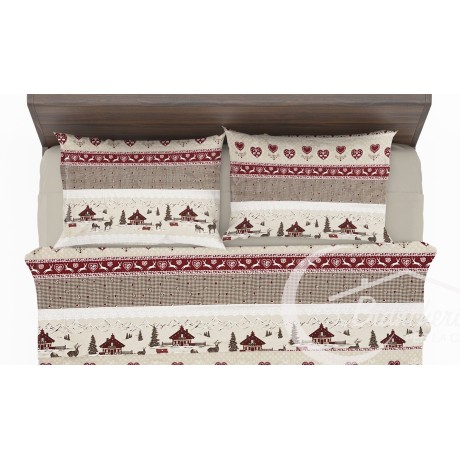 SET Winter sheet Fleece in anti-pilling FLANNEL VALBADIA in Tyrolean style in pure cotton