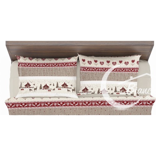 COMPLETO lenzuola TIROLESE VALBADIA in puro cotone MADE in ITALY