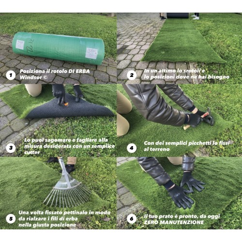 Pelouse synthétique WINDSOR © Faux gazon Tapis de jardin réaliste 5 nuances qualité supplémentaire