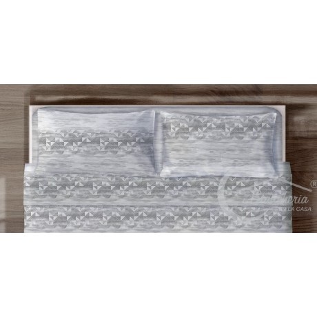 Drap en coton diamant sur gris