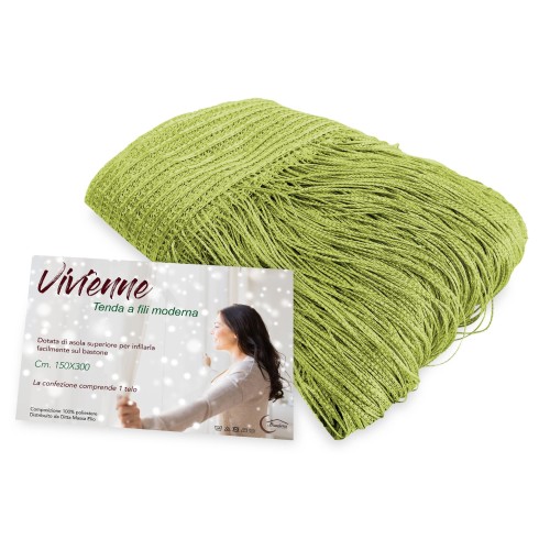 Vivienne WIRE CURTAIN for door CM. 150X300 solid color GREEN