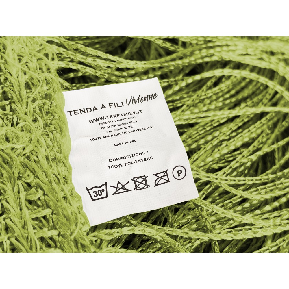 Vivienne WIRE CURTAIN for door CM. 150X300 solid color GREEN