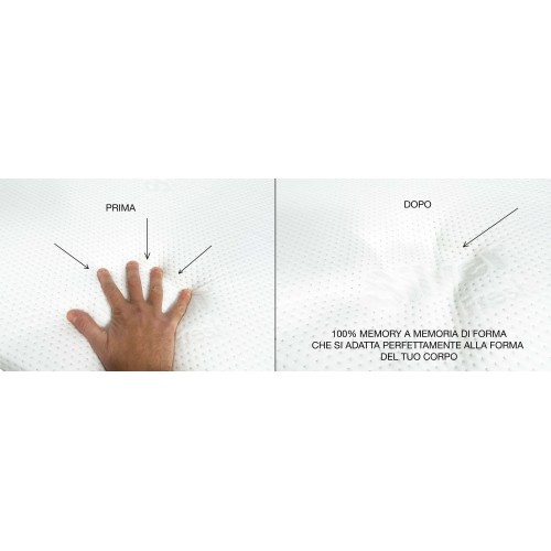 TOPPER Wellness pour matelas correcteur en MOUSSE À MÉMOIRE DE FORME HD épaisseur 5 cm. Housse hypoallergénique et amovible fabr