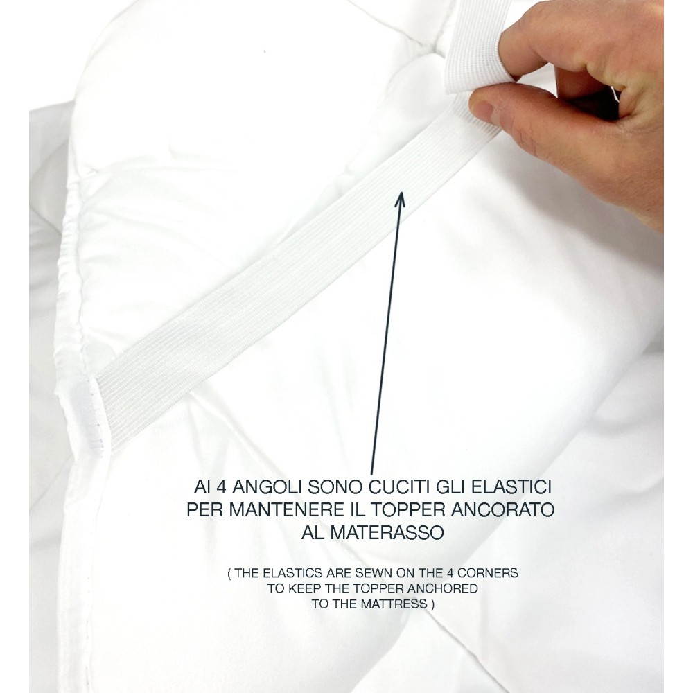 TOPPER RIALTO für Mikrofasermatratze 500 Gramm pro Meter Gesteppter Concealer 5 cm dick. Hypoallergen Made in Italy