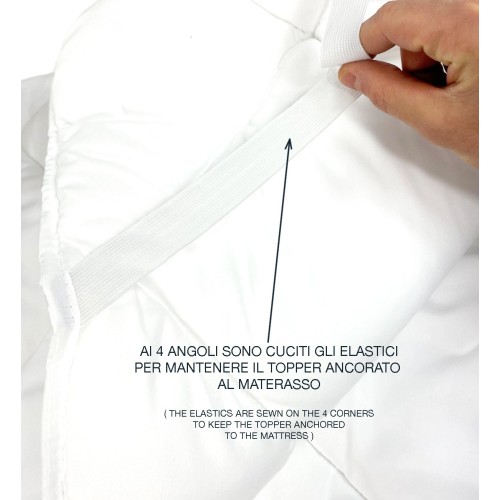 TOPPER RIALTO For Microfiber Mattress 500 Grams per Meter Quilted Concealer 5 cm thick. Hypoallergenic Made in Italy