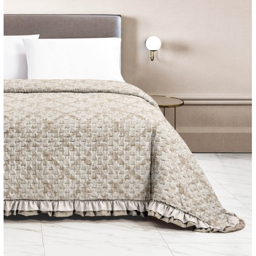 Quilted BEDSPREAD Boutiss ARABESCO Beige Double