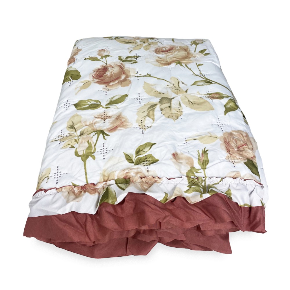 COLCHA ACOLCHADA BOUTISS CON FLORES Classic PINK Doble