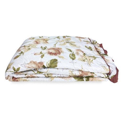 GESTEPPTE TAGESDECKE BOUTISS MIT BLUMEN Classic PINK Double