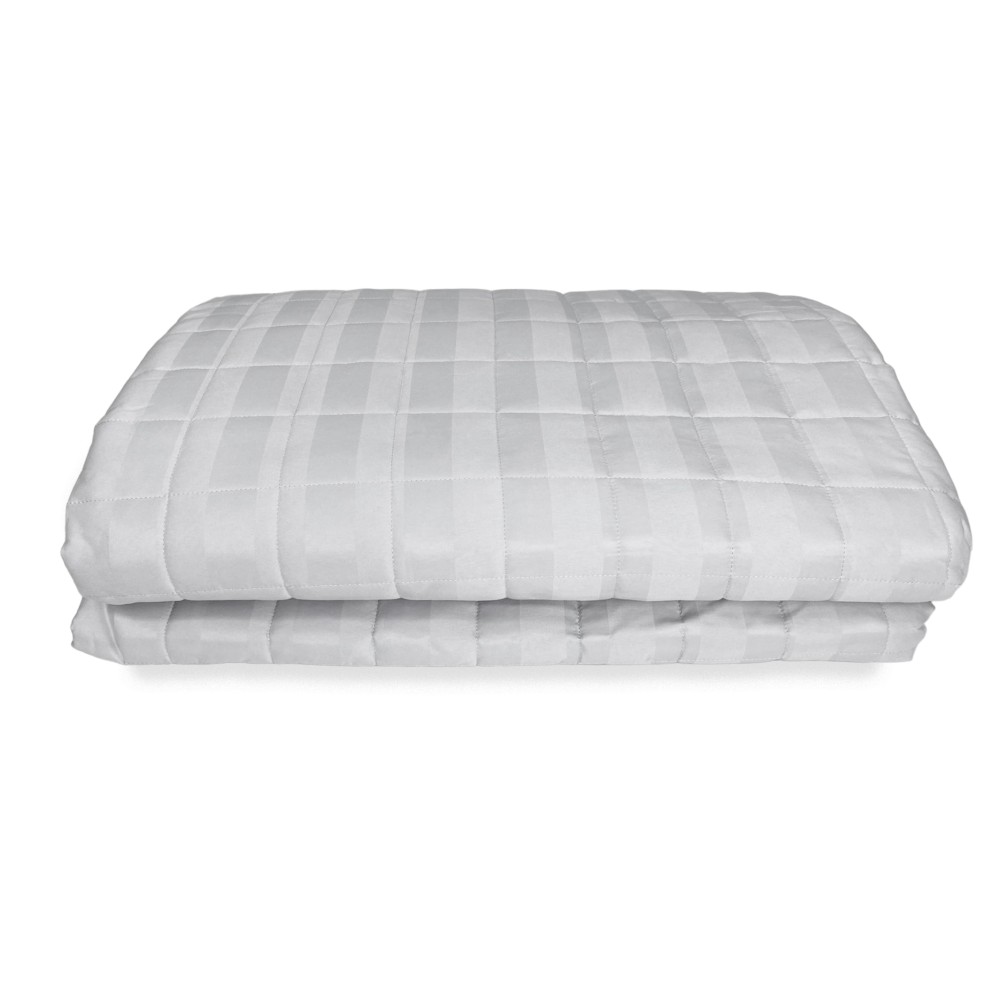 SATIN QUILTED BEDSPREAD Striped SOLID GREY Pearl Double