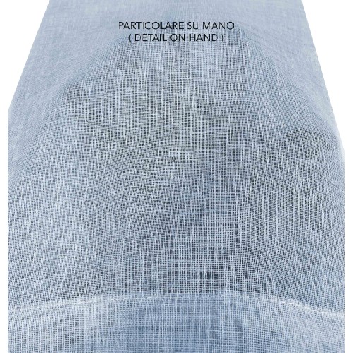 Coppia tendine vetro moderne SIMPLY Azzurro - tessuto poliestere bouclè semitrasparente, orlino tunnel