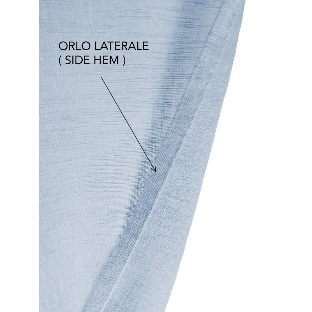 Coppia tendine vetro moderne SIMPLY Azzurro - tessuto poliestere bouclè semitrasparente, orlino tunnel