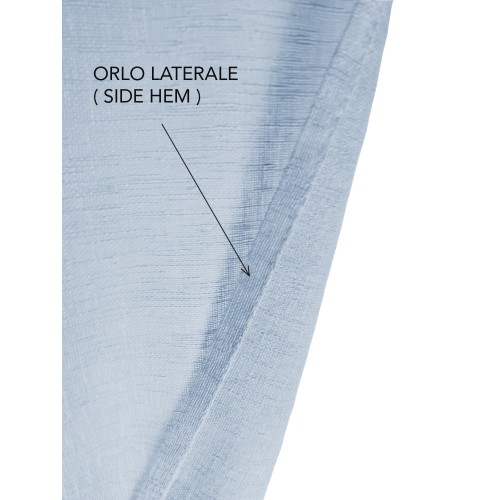 Coppia tendine vetro moderne SIMPLY Azzurro - tessuto poliestere bouclè semitrasparente, orlino tunnel