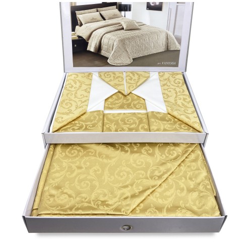 Gold Tagesdecke Laken Koffer