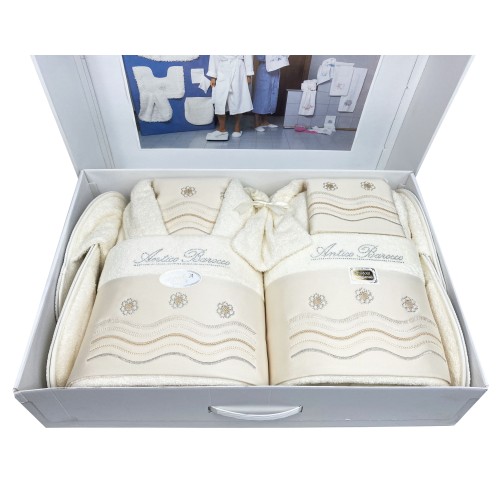 SALLE DE BAIN COMPLÈTE EN SPUGNA Brodé Antique Baroque 14 PIÈCES IDÉE DE MARIÉE