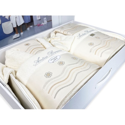 Antique Baroque Embroidered Terry Bath Set 14 PIECES IDEA SPOSA