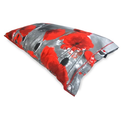 Drap couvre-lit avec coquelicots rouges