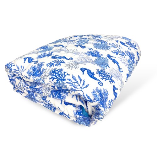 Quilté COUVRE-LIT HIPPOCAMPES HIPPOCAMPE BLEU Fabriqué en Italie