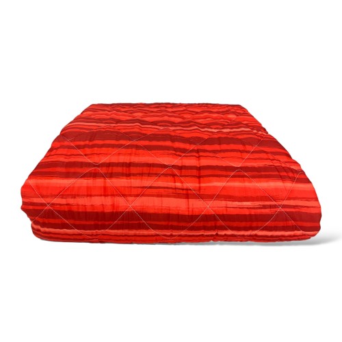 QUILTED BEDSPREAD STRIPE BOW © Bordeaux Red Made in Italy