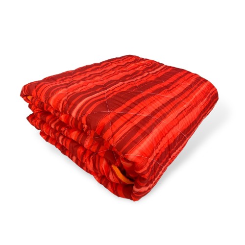 COPRILETTO Trapuntato FIOCCO © STRIPE Rosso Bordeaux Made in Italy