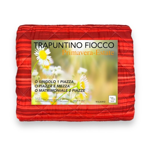 QUILTED BEDSPREAD STRIPE BOW © Bordeaux Red Made in Italy