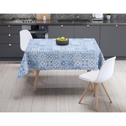 LIMA © TABLECLOTH in water-repellent plastic-coated PVC CLOTH MAIOLICA Mare Made in Italy
