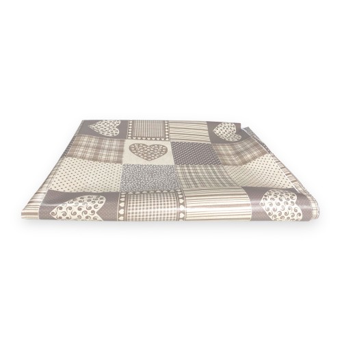 NAPPE EN CIRE EN PLASTIQUE LAVABLE LAVABLE COEUR © BEIGE Nappe Made in Italy