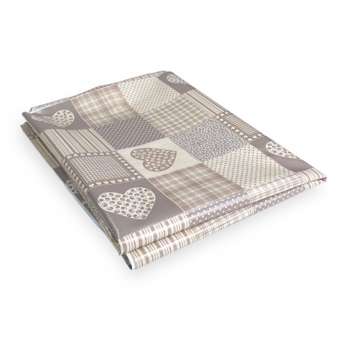 NAPPE EN CIRE EN PLASTIQUE LAVABLE LAVABLE COEUR © BEIGE Nappe Made in Italy