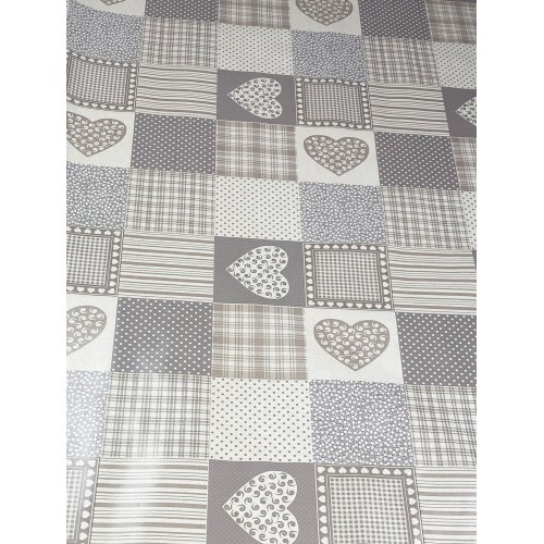 LIMA © TABLECLOTH in water-repellent plastic-coated waxed canvas in PVC BEIGE HEART Made in Italy