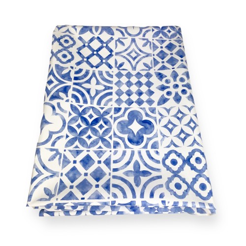 LIMA © TABLECLOTH in water-repellent plastic-coated PVC CLOTH MAIOLICA Mare Made in Italy