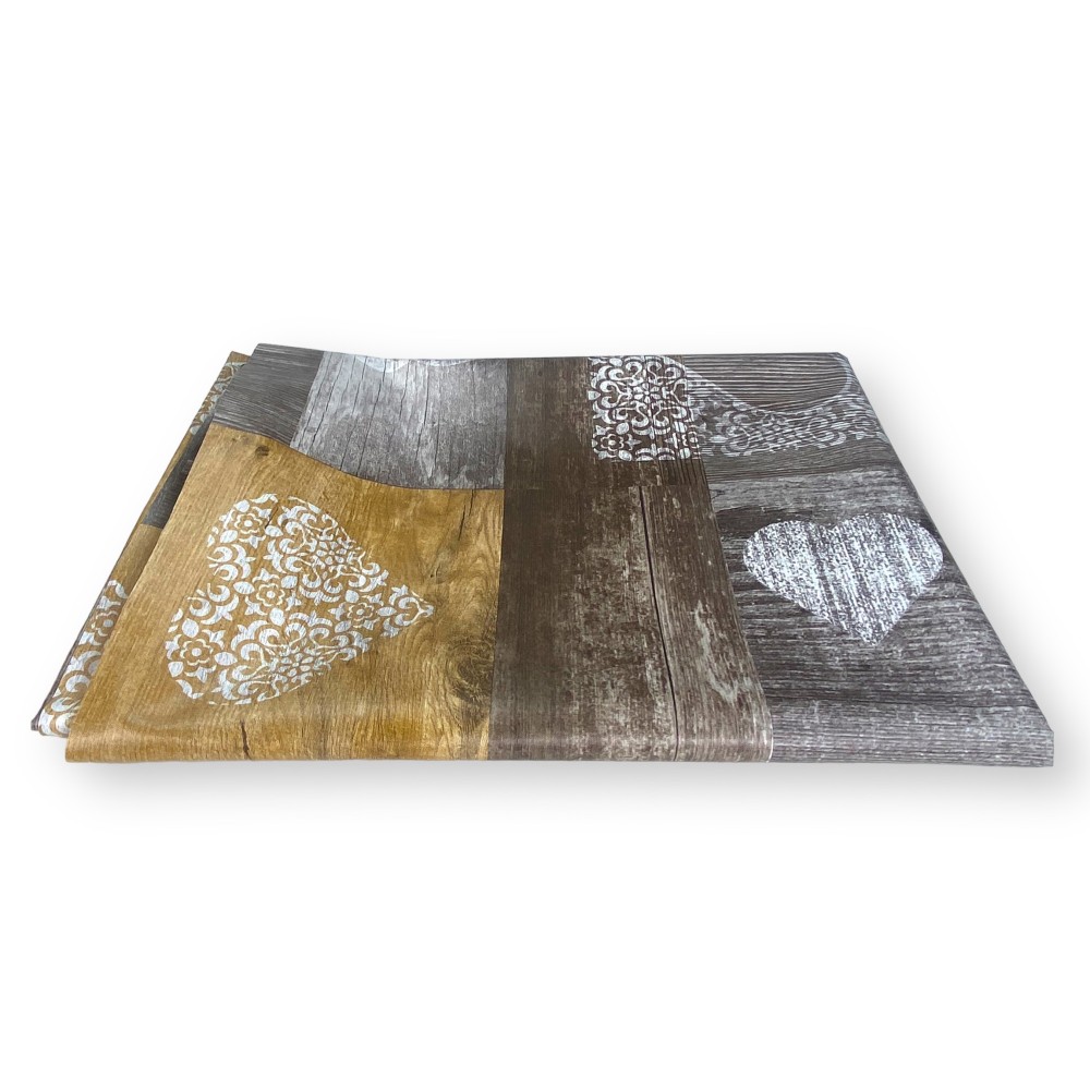 MANTEL LIMA en lona © encerada plastificada LAVABLE e hidrófugo en PVC TIROL Marrón made in Italy