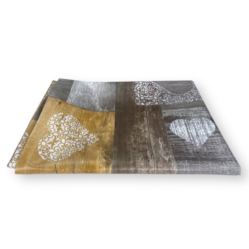 MANTEL LIMA en lona © encerada plastificada LAVABLE e hidrófugo en PVC TIROL Marrón made in Italy