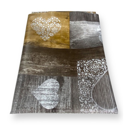 NAPPE LIME © EN TISSU DE SOIE PLASTIFIÉ LAVABLE LAVABLE PVC TYROLEAN BROWN fabriqué en Italie