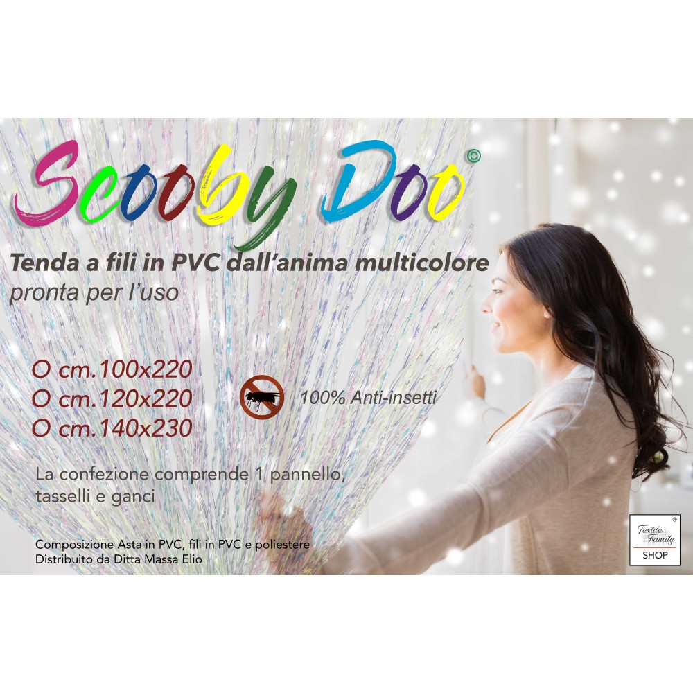 Scooby Doo © GARDINENPERLEN PVC Stränge Weich Anti Lärm Hemmend MULTICOLOR