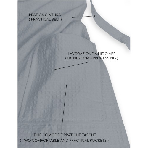 Peignoir Bee© Bee Nest en pur coton avec capuchon adulte GRIS