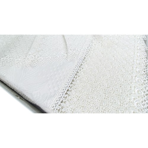 TOP SATCHEL High Lace mit Makramee-Spitze, DOPPELLAKEN und TAGESDECKE Brautidee