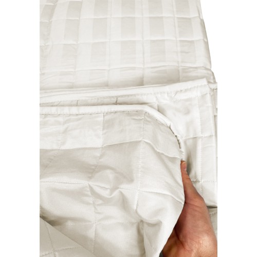 COLCHA ACOLCHADA DE RASO Rayas SOLID CREAM Doble