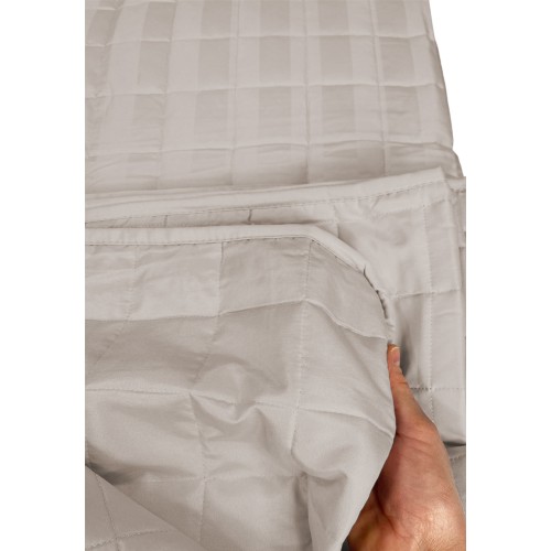 BEDSPREAD matelassé RASATELLO rayé TORTORA DE COULEUR UNIE Double