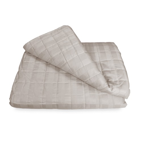 BEDSPREAD matelassé RASATELLO rayé TORTORA DE COULEUR UNIE Double